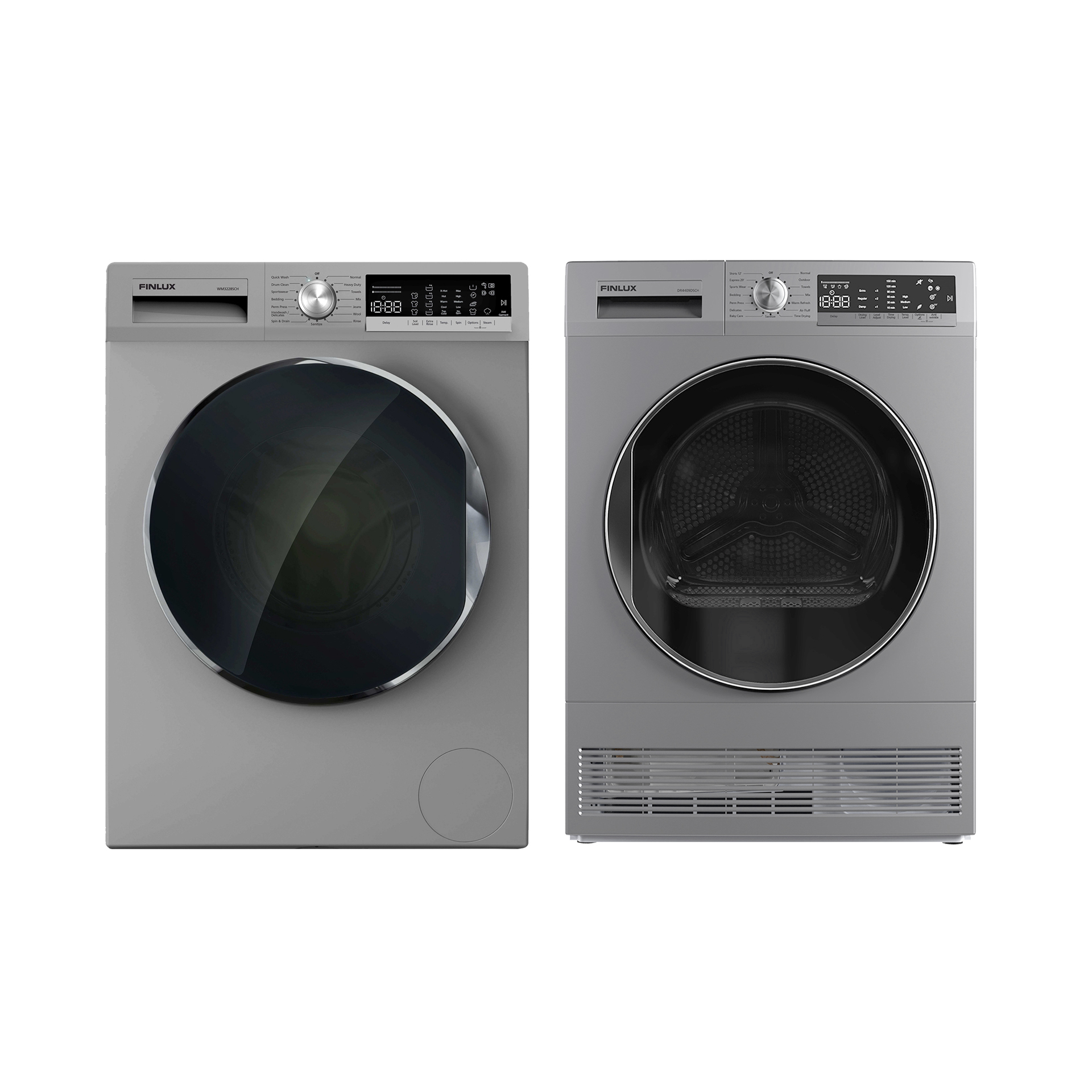 Combo Laveuse, Sécheuse à chargement frontal en gris