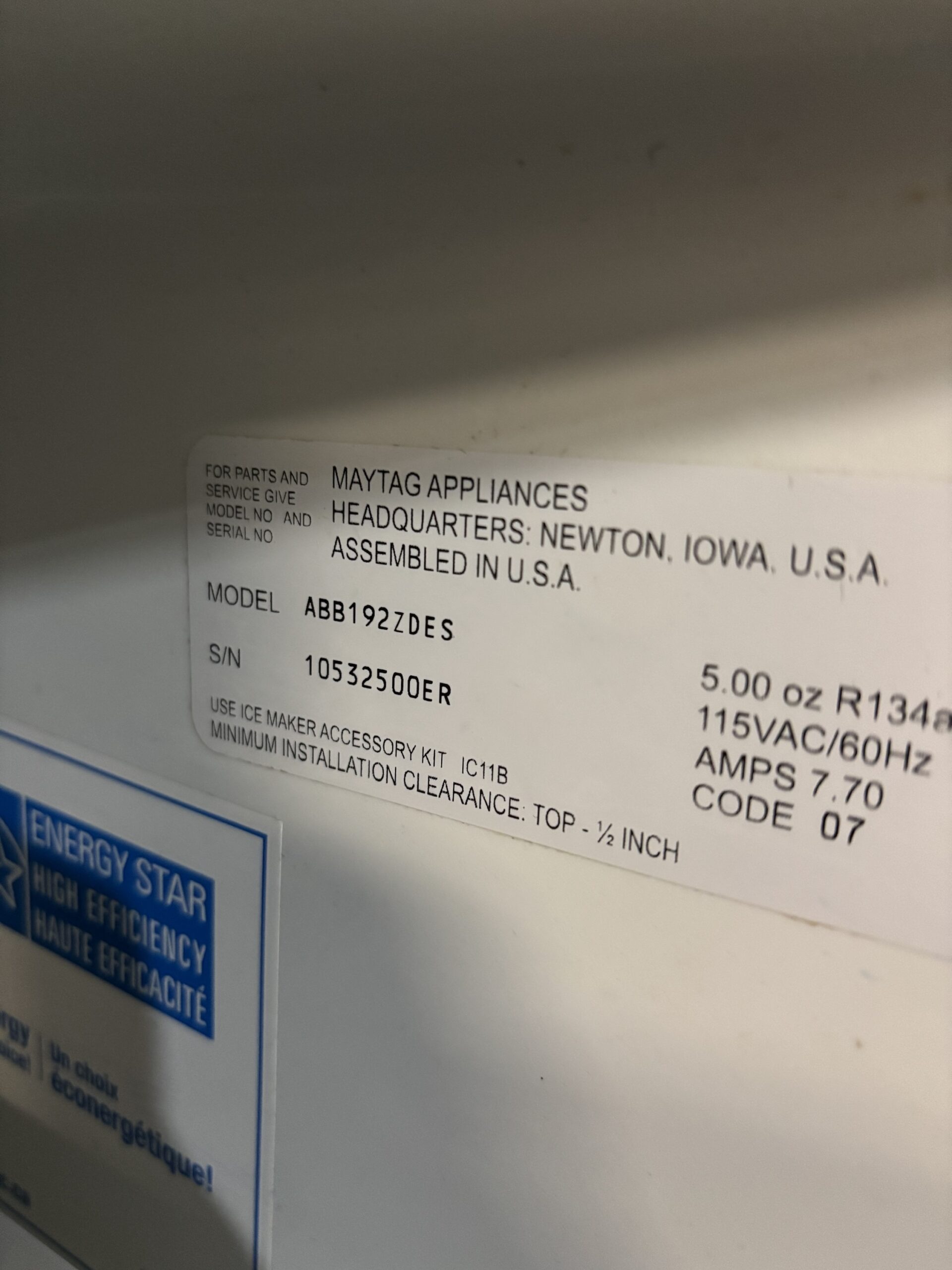 Réfrigérateur Amana ABB192ZDES en acier inoxydable avec congélateur en bas – Image 5
